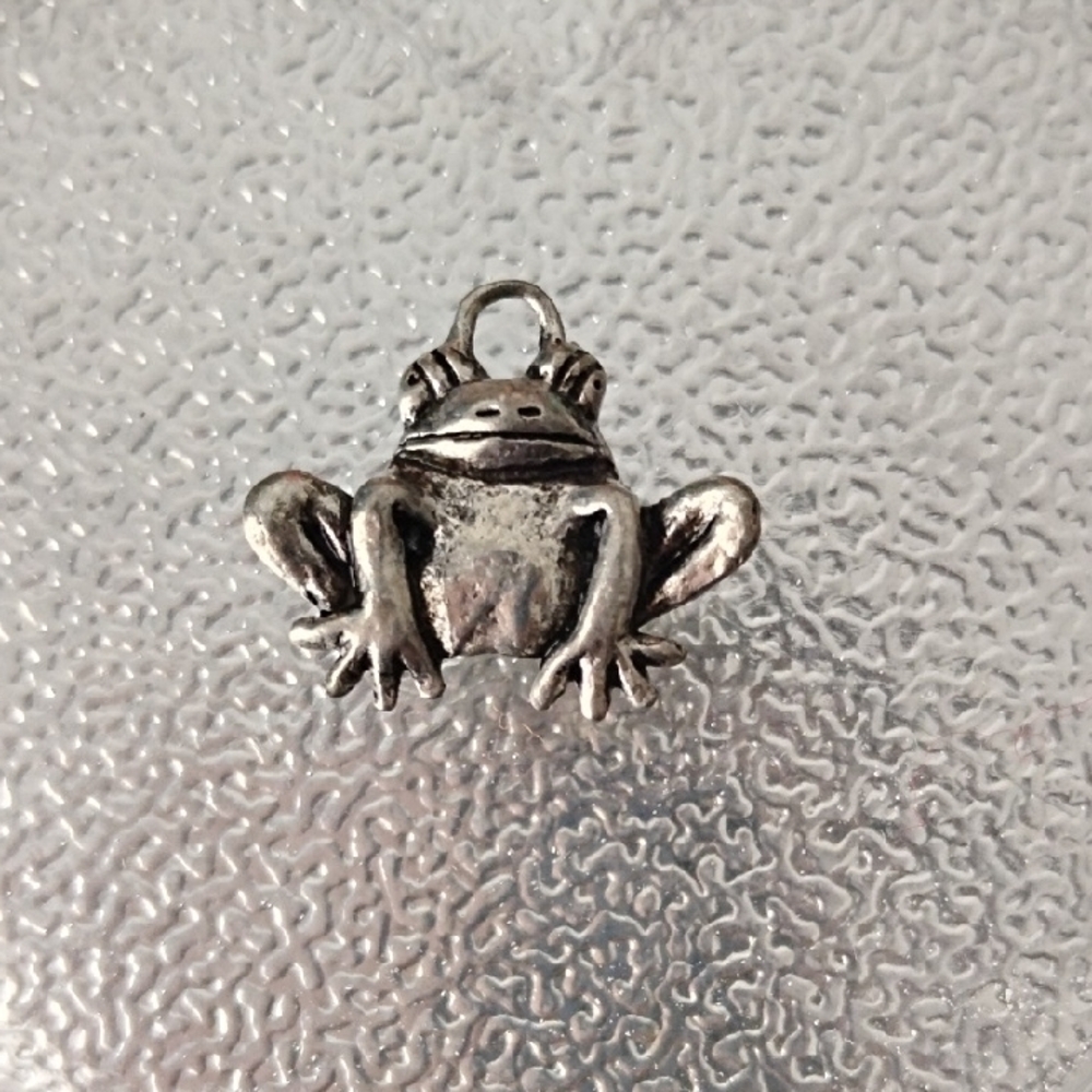 Silver Frog Charm - Picture 1 of 3